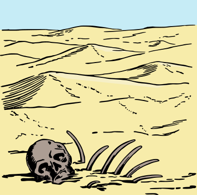 Skeleton in the Desert - Colour Remix clipart