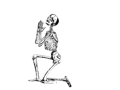 Skeleton praying clipart