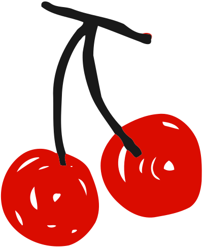 Sketched cherries clipart