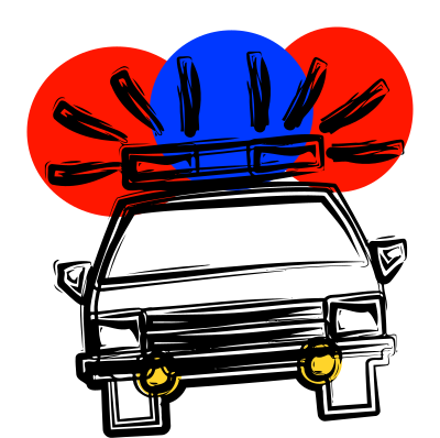 Sketched Police Car - Colour Remix clipart