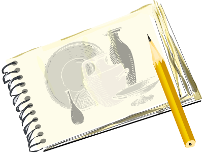 Sketchpad with Still Life clipart