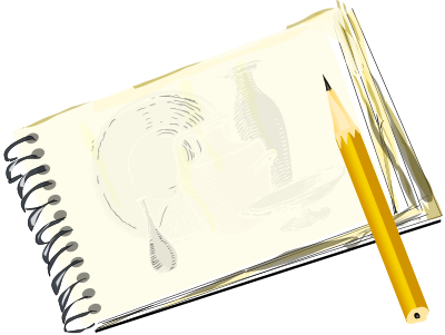Sketchpad with Still Life, Unfilled clipart