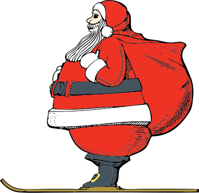 Skiing Santa clipart