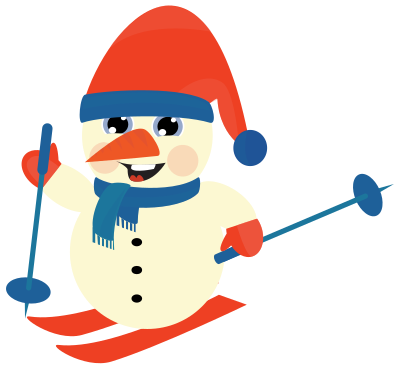 Skiing Snow Man clipart