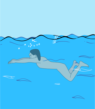 Skinny Dipping Swimmer clipart