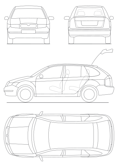 Skoda Fabia combi schematics clipart