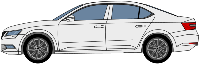 Skoda Superb Sedan Side View clipart