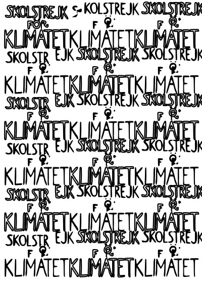 Skolstrejk för klimatet - A4 B/W pattern REMIX clipart