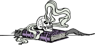 Skull and Book - Colour Remix clipart