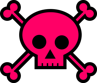 Skull and Crossbones Large Pink clipart