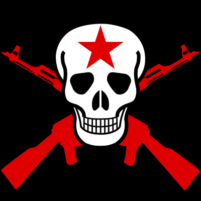 Skull and crossed guns clipart