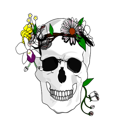 Skull and Flowers clipart