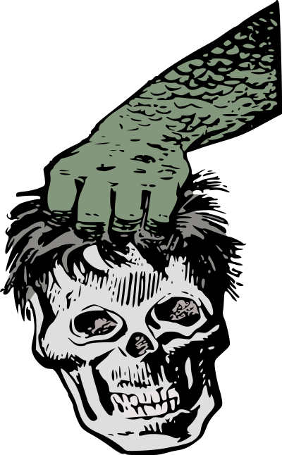 Skull and Hand - Colour Remix clipart