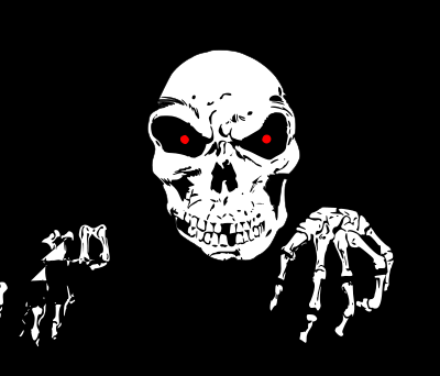 Skull and hands clipart
