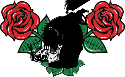 Skull and Roses clipart