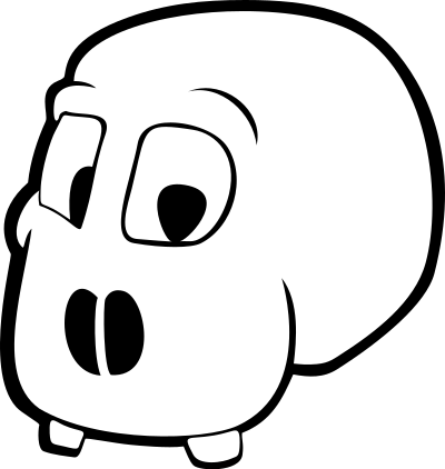 Skull cartoon without jawbones clipart