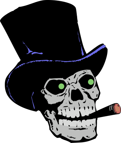 Skull Cigar Colour clipart
