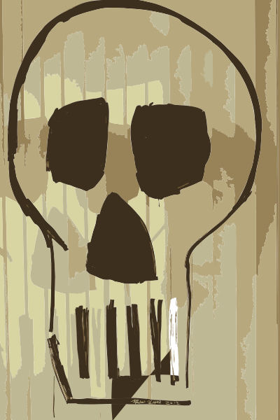 Skull Drawing with Montana Markers on Glass clipart