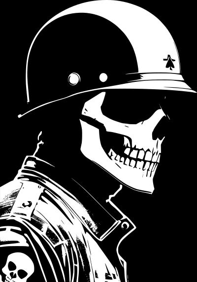 Skull in helmet clipart