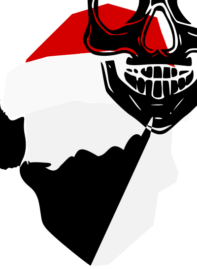 Skull in Santa hat clipart