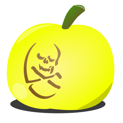 Skull pumpkin clipart