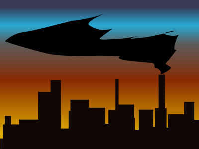 Skyline with black smoke clipart