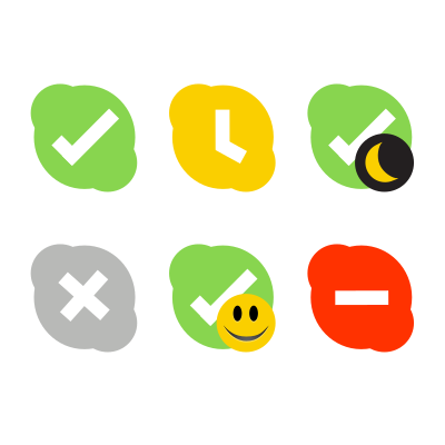 Skype status icons clipart
