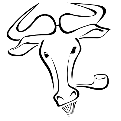 Slackware-Gnu - Black contour on white clipart