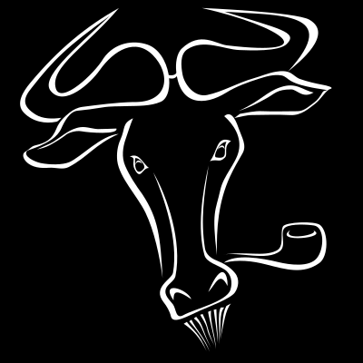 Slackware-Gnu - White on black clipart