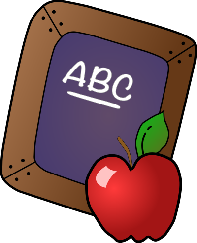 Slate ABC & Apple clipart