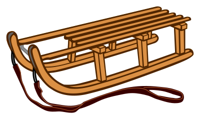 Sledge - coloured clipart