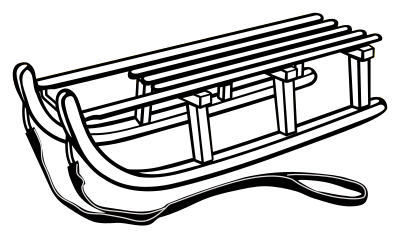 Sledge - lineart clipart