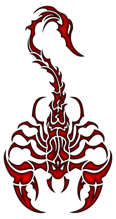 Sleek Tribal Scorpion Crimson clipart