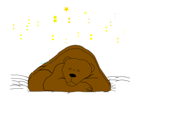 Sleeping bear under the snow clipart