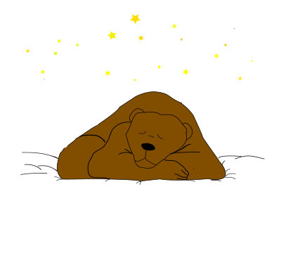 Sleeping bear under the stars clipart