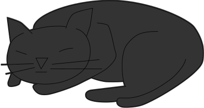 Sleeping black cat clipart