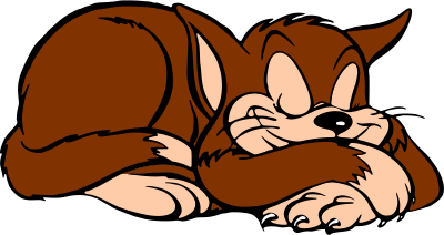 Sleeping cat (colour) clipart