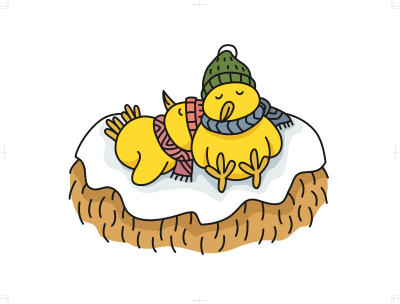 Sleeping Chicks clipart