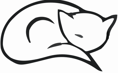 Sleeping kitten cat outline clipart