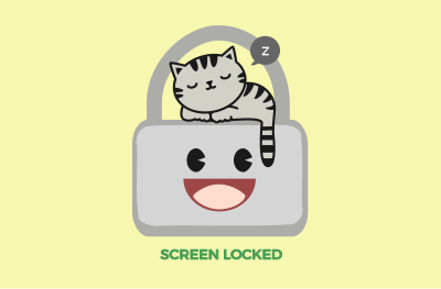 Sleeping kitty lock screen clipart