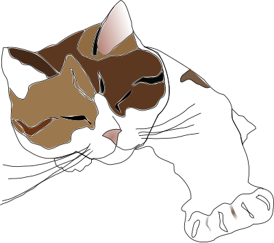 Sleepy Calico Cat clipart