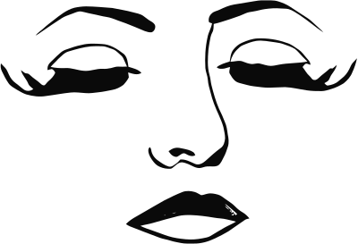 Sleepy Woman Eys and Lips clipart