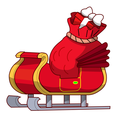 Sleigh of Santa Claus clipart