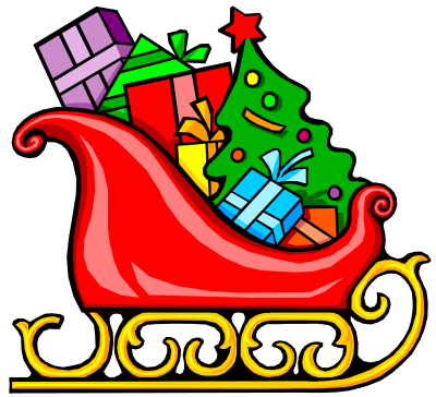 Sleigh with presents clipart