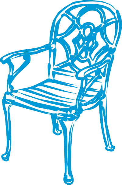 Slim blue chair clipart