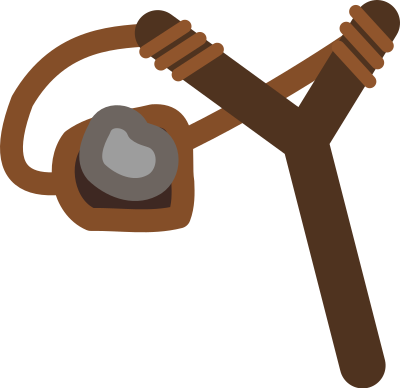 Slingshot With Stone clipart