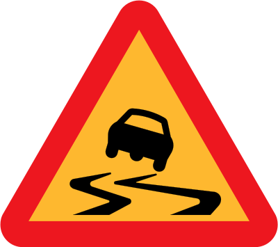 Slippery Roadsign clipart