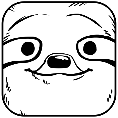 Sloth face in square clipart