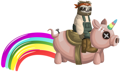 Sloth Rainbow Pig Rider clipart