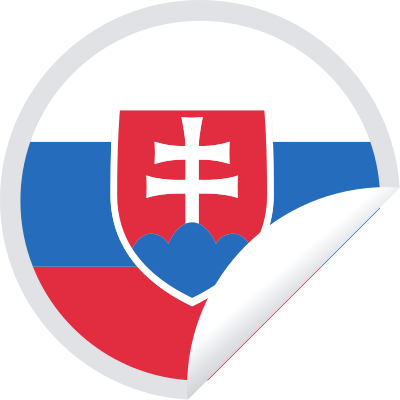 Slovakia flag in a round sticker clipart